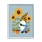 Stupell Industries Sunflower Garden Gnome Striped Hat Blue Polka Dots in White Frame Wall Art